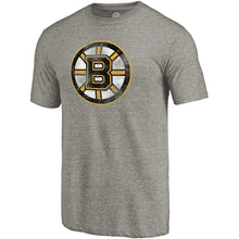 Load image into Gallery viewer, Boston Bruins Distressed Primary Logo Tri-Blend T-Shirt - Gray NHL Guys Tee
