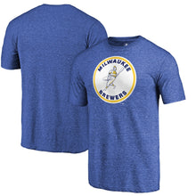 Load image into Gallery viewer, Milwaukee Brewers Cooperstown Collection Forbes Tri-Blend T-Shirt - Heathered Royal MLB Guys Tee

