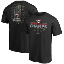 Load image into Gallery viewer, Washington Nationals Majestic 2019 World Series Champions Signature Roster T-Shirt - Black MLB Guys Tee
