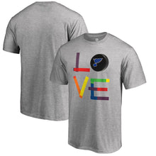 Load image into Gallery viewer, St. Louis Blues Hockey Is For Everyone Love Square T-Shirt - Heather Gray NHL Guys Tee
