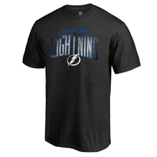 Load image into Gallery viewer, Tampa Bay Lightning Arch Smoke T-Shirt - Black NHL Guys Tee
