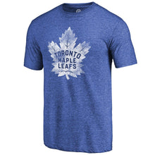 Load image into Gallery viewer, Toronto Maple Leafs Distressed Primary Logo Tri-Blend T-Shirt - Royal NHL Guys Tee
