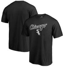 Load image into Gallery viewer, Chicago White Sox Team Lockup T-Shirt - Black MLB Guys Tee
