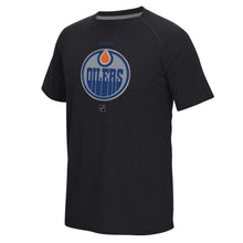Load image into Gallery viewer, Edmonton Oilers Reebok Center Ice Tnt Logo Reflect Supremium Speedwick T-Shirt - Black NHL Guys Tee
