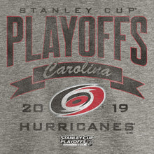Load image into Gallery viewer, Carolina Hurricanes 2019 Stanley Cup Playoffs Bound Buzzer Beater Tri-Blend T-Shirt - Gray NHL Guys Tee
