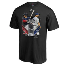 Load image into Gallery viewer, Los Angeles Dodgers Vs. Boston Red Sox 2018 World Series Matchup Dueling Player Chase T-Shirt - Black MLB Guys Tee
