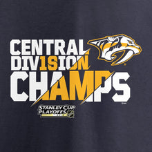 Load image into Gallery viewer, Nashville Predators 2018 Central Division Champions All Time Save T-Shirt - Navy NHL Guys Tee
