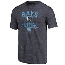 Load image into Gallery viewer, Tampa Bay Rays Personalized Base Runner Tri-Blend T-Shirt - Navy MLB Guys Tee
