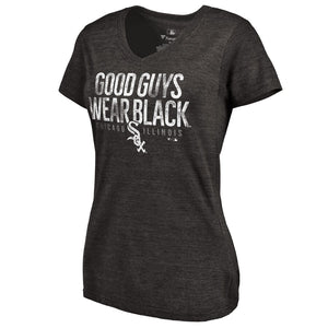 Chicago White Sox Women's Good Guys Hometown Tri-Blend T-Shirt - Black MLB Ladies V-Neck