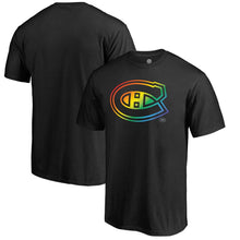 Load image into Gallery viewer, Montreal Canadiens Rainbow Pride Big And Tall T-Shirt - Black NHL Guys Tee

