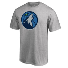 Load image into Gallery viewer, Minnesota Timberwolves Primary Logo T-Shirt - Heather Gray NBA Guys Tee
