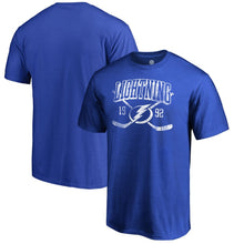 Load image into Gallery viewer, Tampa Bay Lightning Vintage Collection Line Shift Big And Tall T-Shirt - Blue NHL Guys Tee
