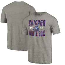 Load image into Gallery viewer, Chicago White Sox Antique Stack Tri-Blend T-Shirt - Heathered Gray MLB Guys Tee
