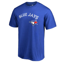 Load image into Gallery viewer, Toronto Blue Jays Team Lockup T-Shirt - Royal MLB Guys Tee

