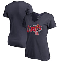 Load image into Gallery viewer, St. Louis Cardinals Women&#39;s The Cards Hometown T-Shirt - Navy MLB Ladies V-Neck
