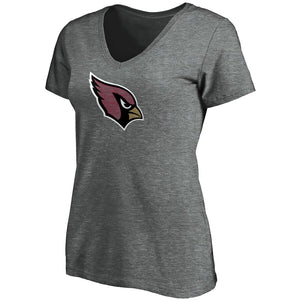 Arizona Cardinals Majestic Women's Showtime My Favorite Team V-Neck T-Shirt - Heathered Gray NFL LADIES V-Neck