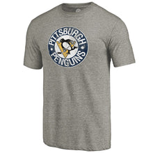 Load image into Gallery viewer, Pittsburgh Penguins Throwback Logo 1968-1969 Tri-Blend T-Shirt - Ash NHL Guys Tee
