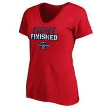 Load image into Gallery viewer, Washington Nationals Women&#39;s 2019 World Series Champions Slogan V-Neck T-Shirt - Red MLB Ladies V-Neck
