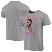 Load image into Gallery viewer, Anthony Davis Los Angeles Lakers Caricature Tri-Blend T-Shirt - Gray NBA Guys Tee
