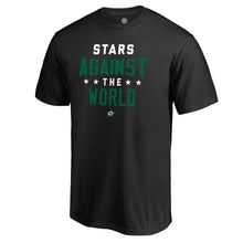 Load image into Gallery viewer, Dallas Stars Against The World T-Shirt - Black NHL Guys Tee
