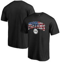Load image into Gallery viewer, Detroit Pistons Banner Wave T-Shirt - Black NBA Guys Tee
