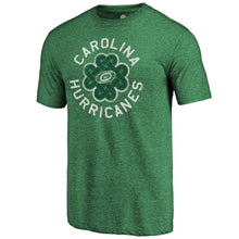 Load image into Gallery viewer, Carolina Hurricanes St. Patrick's Day Luck Tradition Tri-Blend T-Shirt - Heathered Green NHL Guys Tee
