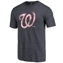 Load image into Gallery viewer, Washington Nationals Distressed Team Tri-Blend T-Shirt - Heathered Navy MLB Guys Tee
