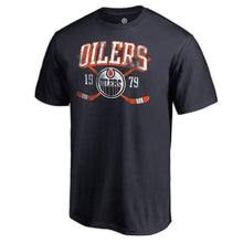 Load image into Gallery viewer, Edmonton Oilers Vintage Collection Line Shift Big And Tall T-Shirt - Navy NHL Guys Tee
