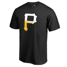 Load image into Gallery viewer, Pittsburgh Pirates Gradient Logo T-Shirt - Black MLB Guys Tee
