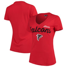 Load image into Gallery viewer, Atlanta Falcons G-Iii 4Her By Carl Banks Women&#39;s Post Season V-Neck T-Shirt - Red NFL LADIES V-Neck
