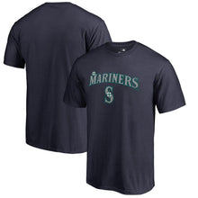 Load image into Gallery viewer, Seattle Mariners Team Lockup T-Shirt - Navy MLB Guys Tee
