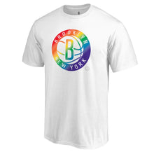 Load image into Gallery viewer, Brooklyn Nets Team Pride T-Shirt - White NBA Guys Tee
