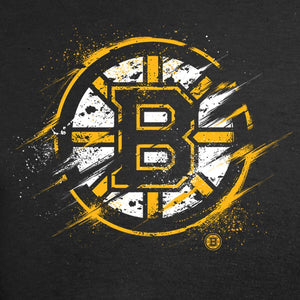 Boston Bruins Splatter Logo Big And Tall T-Shirt - Black NHL Guys Tee