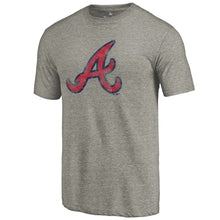 Load image into Gallery viewer, Atlanta Braves Distressed Team Tri-Blend T-Shirt - Heathered Gray MLB Guys Tee
