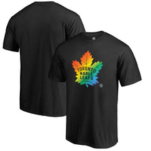 Load image into Gallery viewer, Toronto Maple Leafs Rainbow Pride Big And Tall T-Shirt - Black NHL Guys Tee
