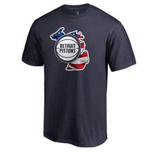 Load image into Gallery viewer, Detroit Pistons Banner State T-Shirt - Navy NBA Guys Tee
