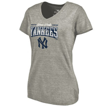 Load image into Gallery viewer, New York Yankees Women&#39;s Cooperstown Collection Season Ticket Tri-Blend V-Neck T-Shirt - Heathered Gray MLB Ladies V-Neck
