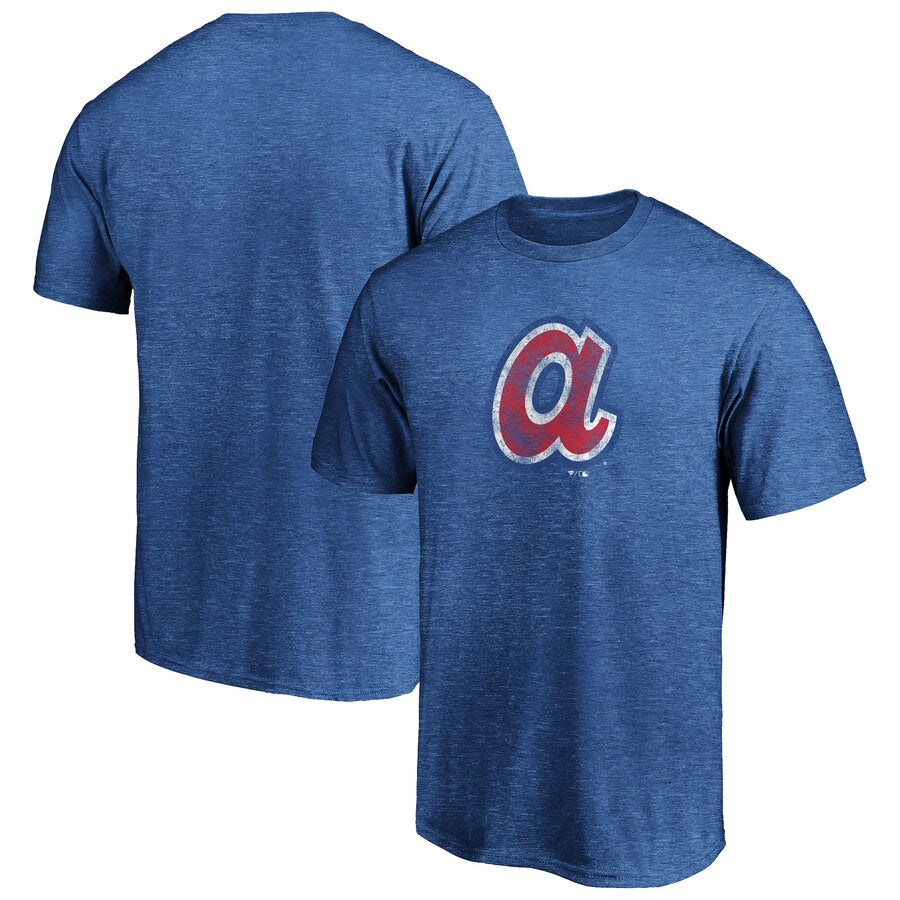 Atlanta Braves True Classics Throwback Logo Tri-Blend T-Shirt - Royal MLB Guys Tee