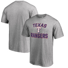 Load image into Gallery viewer, Texas Rangers Victory Arch T-Shirt - Heathered Gray MLB Guys Tee
