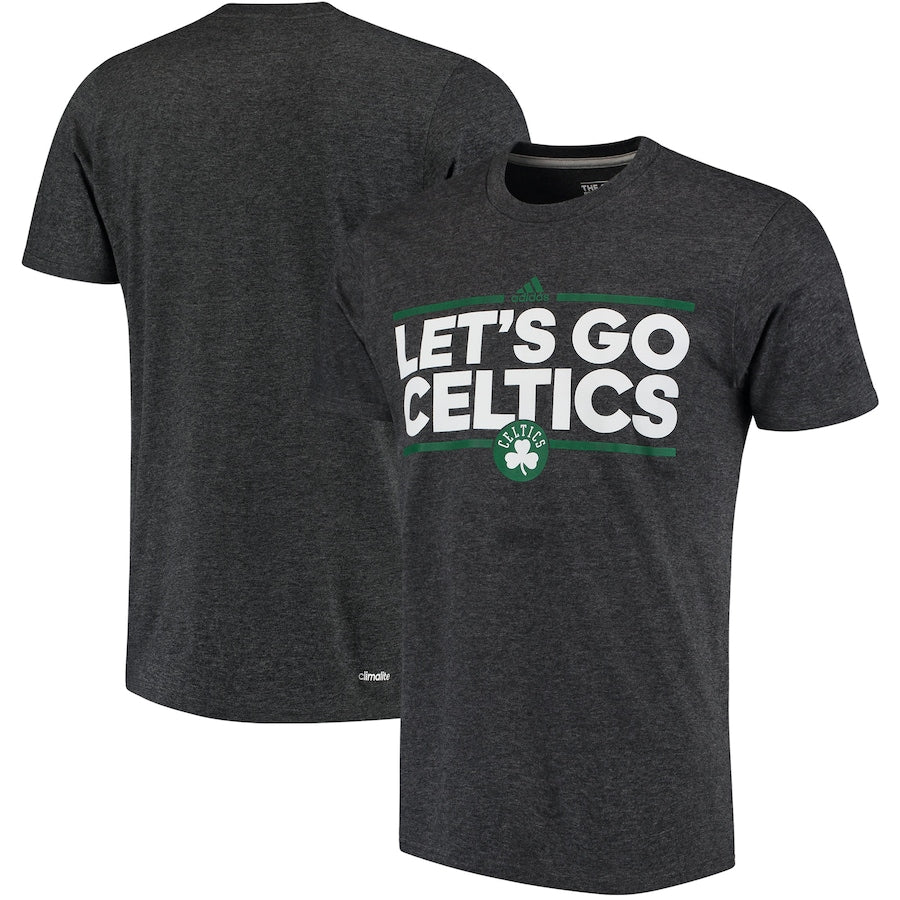 Boston Celtics Adidas Neue Phrase Climalite T-Shirt - Charcoal NBA Guys Tee