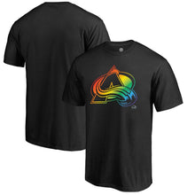 Load image into Gallery viewer, Colorado Avalanche Rainbow Pride Big And Tall T-Shirt - Black NHL Guys Tee
