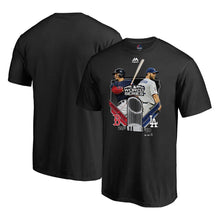 Load image into Gallery viewer, Los Angeles Dodgers Vs. Boston Red Sox 2018 World Series Matchup Dueling Player Chase T-Shirt - Black MLB Guys Tee
