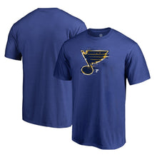 Load image into Gallery viewer, St. Louis Blues Splatter Logo T-Shirt - Royal NHL Guys Tee
