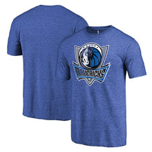 Load image into Gallery viewer, Dallas Mavericks Distressed Team Logo Tri-Blend T-Shirt - Heather Royal NBA Guys Tee
