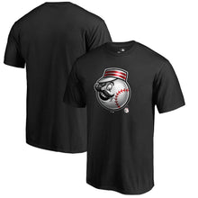 Load image into Gallery viewer, Cincinnati Reds Midnight Mascot T-Shirt - Black MLB Guys Tee

