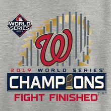 Load image into Gallery viewer, Washington Nationals Women&#39;s 2019 World Series Champions Plus Size Locker Room V-Neck T-Shirt - Gray MLB Ladies V-Neck
