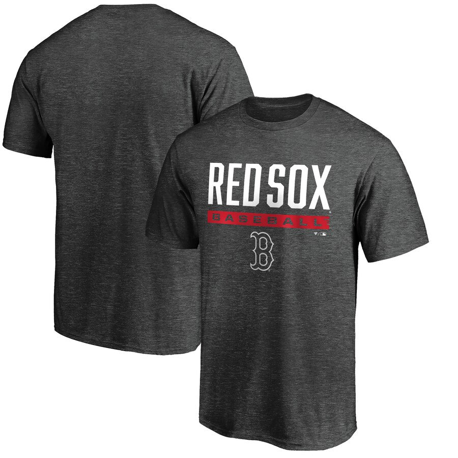 Boston Red Sox Win Stripe T-Shirt - Charcoal MLB Guys Tee