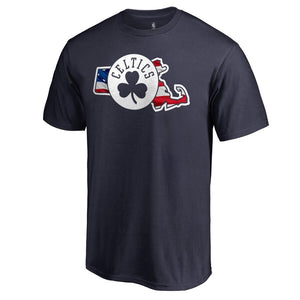 Boston Celtics Banner State Team T-Shirt - Navy NBA Guys Tee