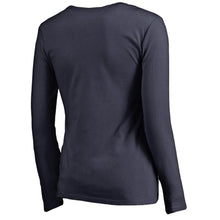 Load image into Gallery viewer, Dallas Cowboys Nfl Pro Line Women's Free Hand Long Sleeve V-Neck T-Shirt - Navy NFL Ladies V-Neck Long Sleeve
