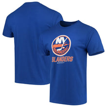 Load image into Gallery viewer, New York Islanders Team Lockup T-Shirt - Blue NHL Guys Tee
